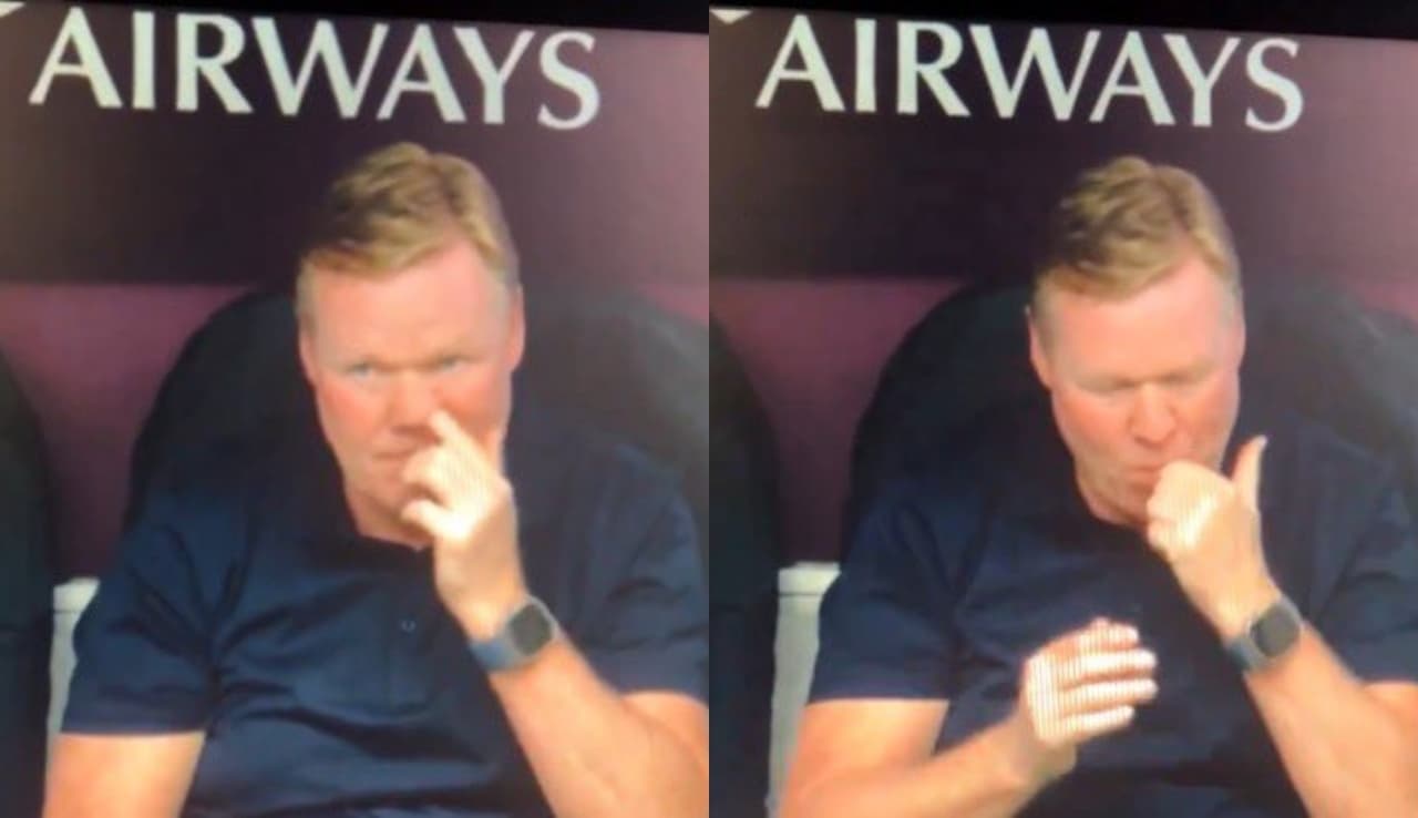 ¡¿Pero qué pasóóó?! Captan a Koeman comerse un moco