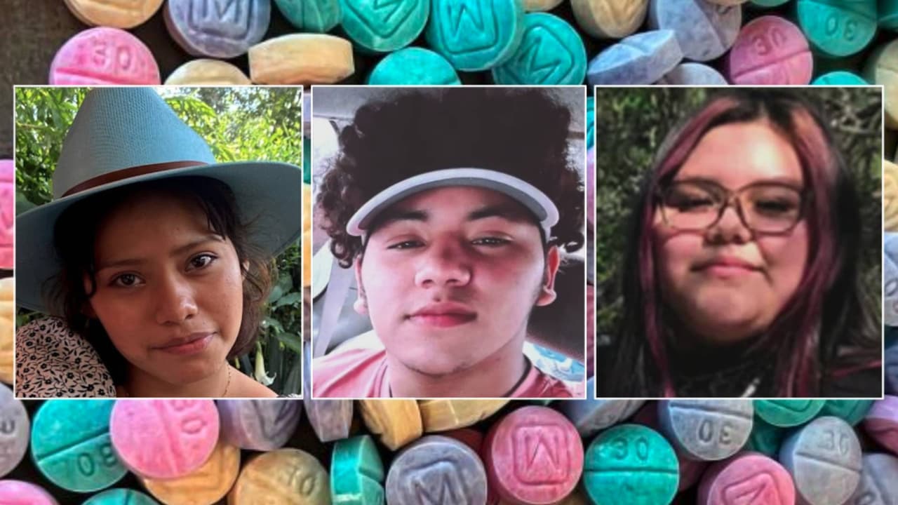<a href="https://www.univision.com/local/los-angeles-kmex/madre-melanie-ramos-victima-sobredosis-fentanilo-muerte-escuela-hollywood" target="_blank">Melani Ramos</a> de 15 años,
<a href="https://www.univision.com/local/los-angeles-kmex/muere-luna-hinojosa-menor-de-14-anos-por-sobredosis-en-la-puente-video" target="_blank">Luna Espinosa</a> de 14 y
<a href="https://www.univision.com/local/los-angeles-kmex/fentanilo-sobredosis-alessandro-sunsin-muerte-california" target="_blank">Alessandro Sunsin </a>d e 19, fueron identificados por las autoridades como los estudiantes que murieron tras consumir pastillas con fentanilo en menos de 10 días.