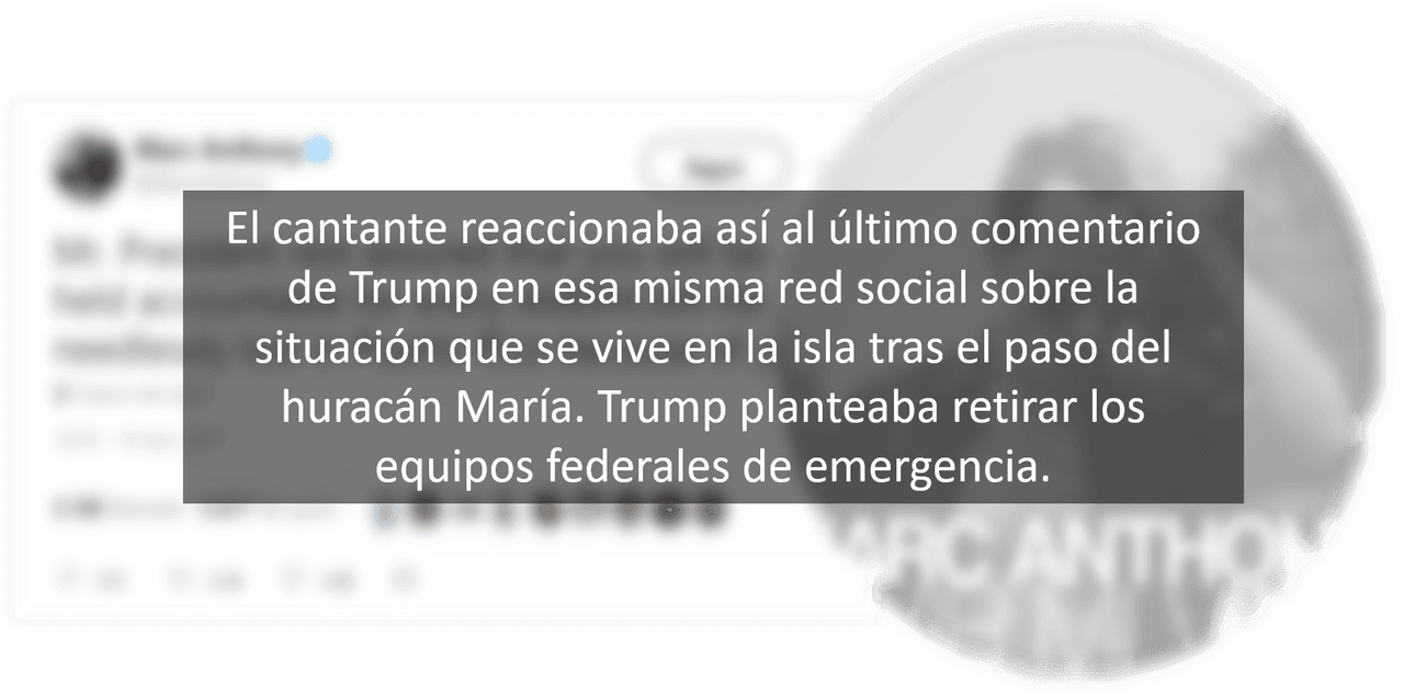 Los mensajes de Marc Anthony y Donald Trump en Twitter.