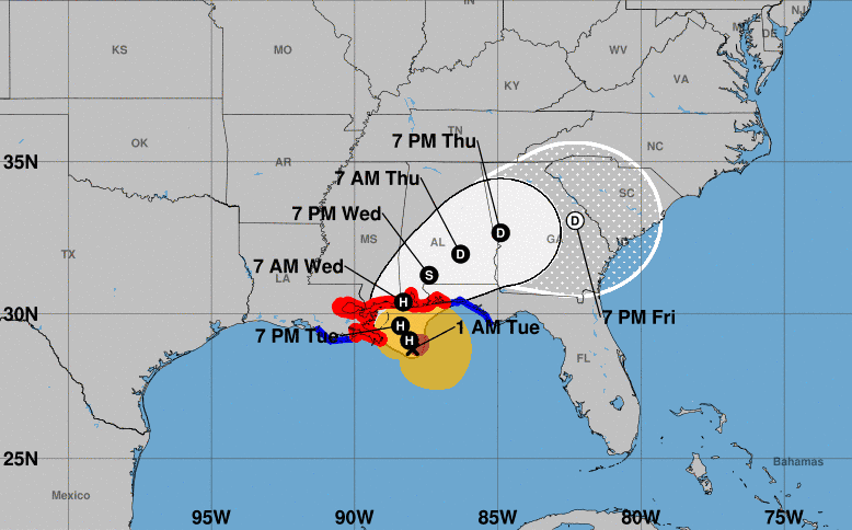 Emiten alerta de tornado e inundaciones para el sur de Georgia a medida que avanza el huracán Sally 