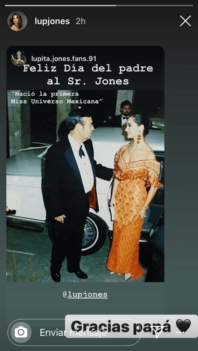 "Gracias papá", escribió con un corazón negro en señal de luto. 
<br>