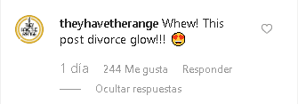 "¡Uf, este brillo post divorcio!", escribió un seguidor.