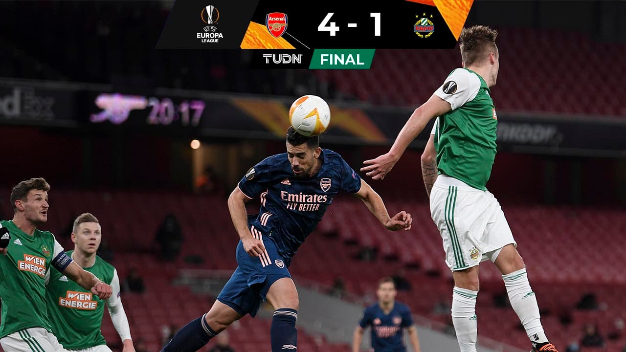 Arsenal es el amo del Grupo B tras golear al Rapid Viena