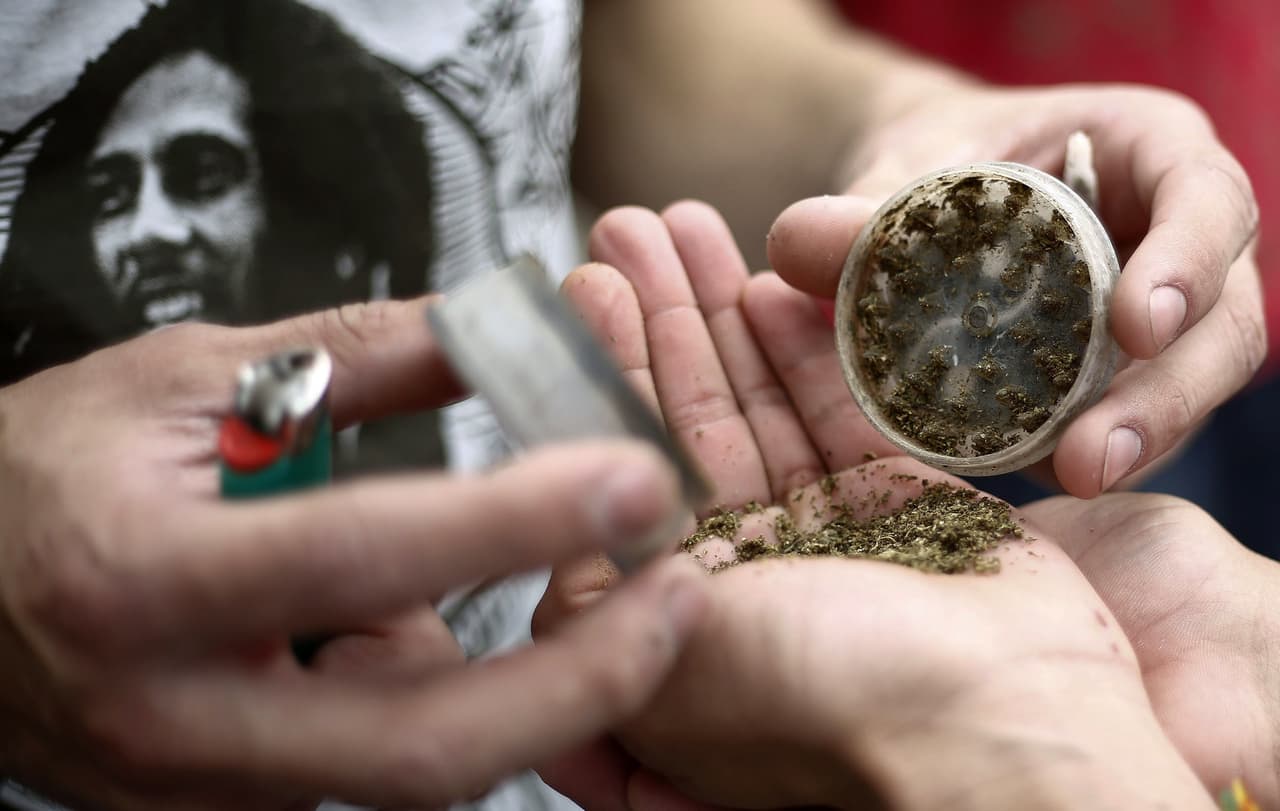 Manifestación en Brasil por la legalización de la marihuana.