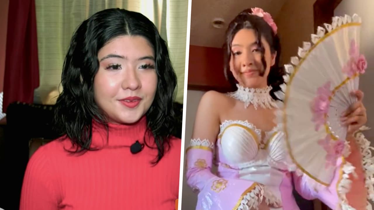 Joven confecciona su vestido de graduación con cinta adhesiva y gana beca de 10 mil dólares