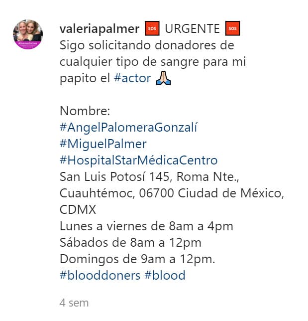 Actualmente 
<b><a href="https://www.instagram.com/p/CNoyCHfDtGW/" target="_blank">se encuentra hospitalizado en México</a></b> luego de las condiciones de descuido, maltrato y desnutrición en que lo encontró su hija, según relató. De acuerdo a la denuncia, fue encontrado además con un cuadro de "septicemia", "anemia" y "deshidratación severa".
<br>