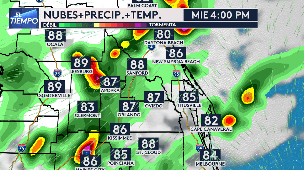 Los impactos principales serán las descargas eléctricas, lluvia torrencial, acumulados de lluvia entre 1-3 pulgadas y localmente de hasta 4 pulgadas.