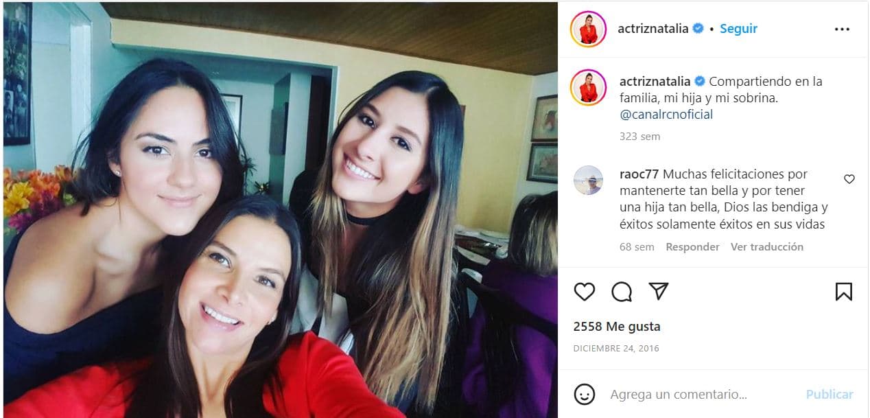 Natalia Ramírez con su hija y su sobrina
