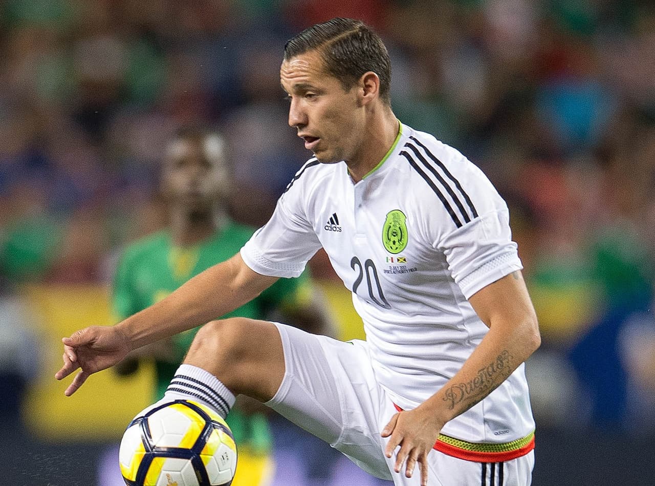 Action photo during the Mexico vs Jamaica, Corresponding grop -C- of the 2017 CONCACAF Gold Cup, at Sports Authority Field Stadium, Denver Colorado. Foto de accion durante el partido Mexico vs Jamaica, COrrespondiente al Grupo -C- de la Copa Oro de la CONCACAF 2017, en el Estadio Sports Authority Field, Denver, Colorado, en al foto: Jesus Duenas Mexico 13/07/2017/MEXSPORT/Javier Ramirez.