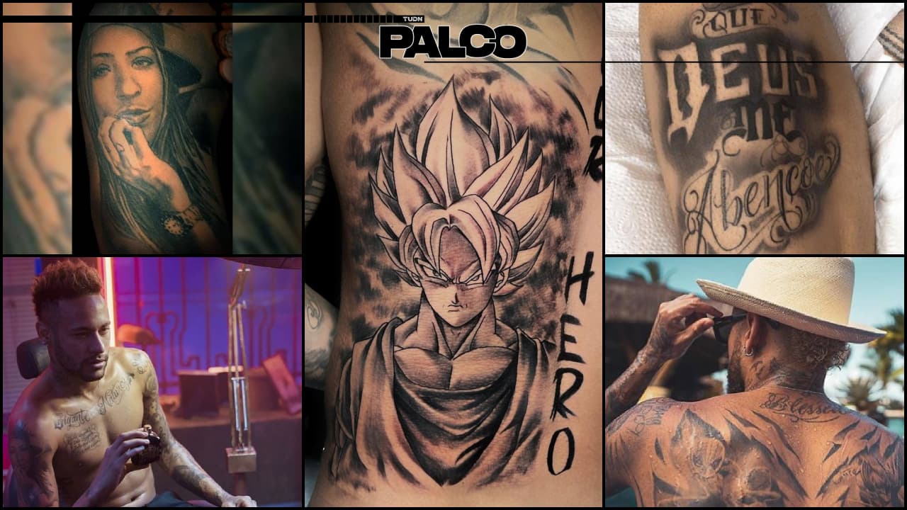 ¡Así luce el espectacular tatuaje de Goku en la espalda de Neymar!