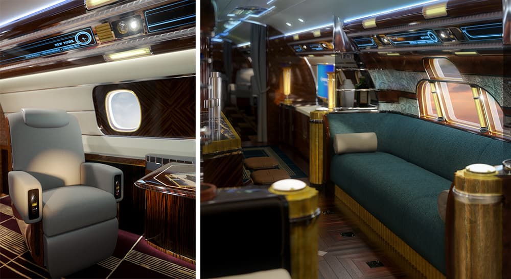 Privacidad y socialización están a la disposición de los pasajeros del Manhattan Airship. Un espacio para cada estado de ánimo.