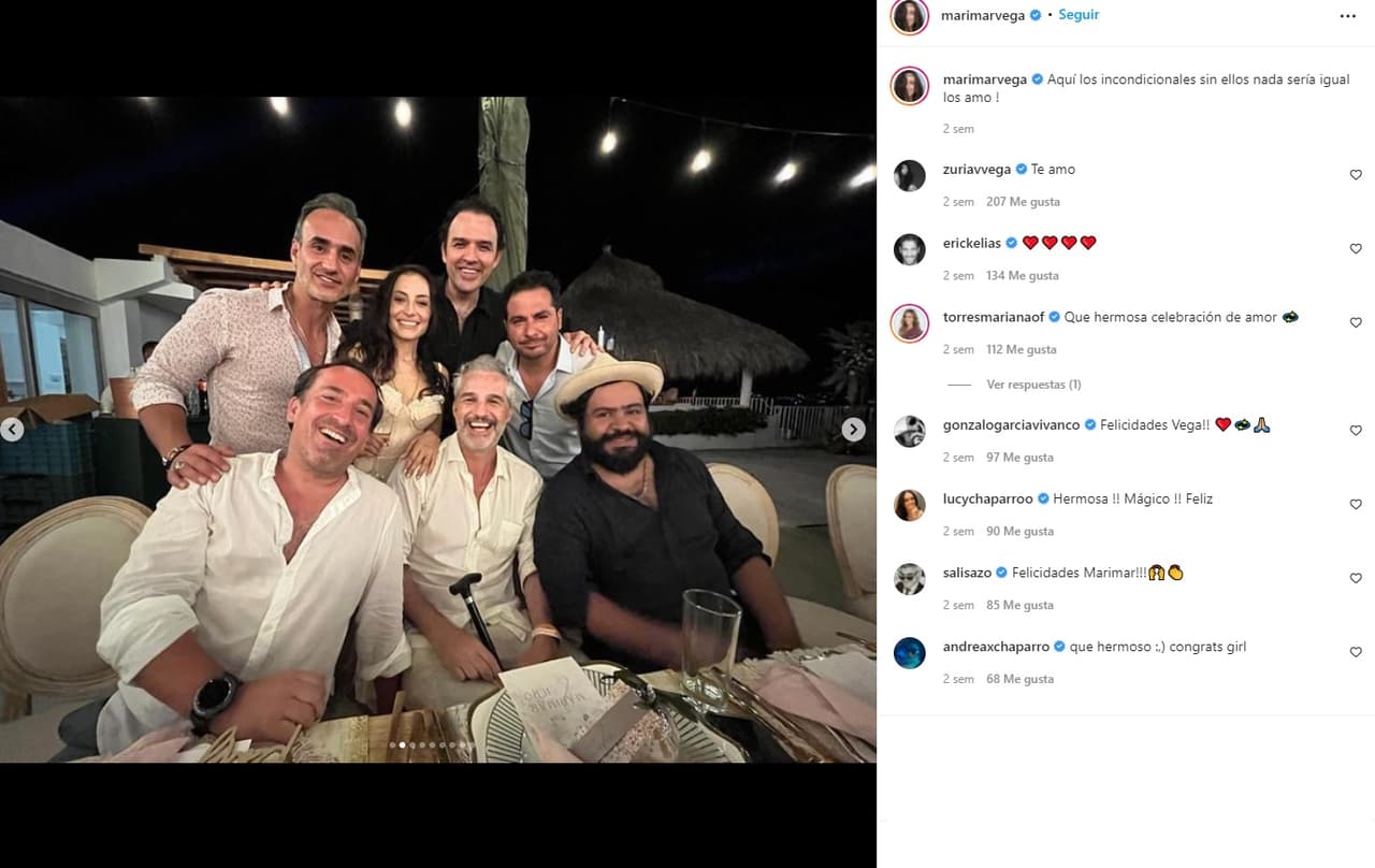 El actor se dejó ver en la boda de su amiga Marimar Vega con el cineasta Jerónimo Rodríguez.