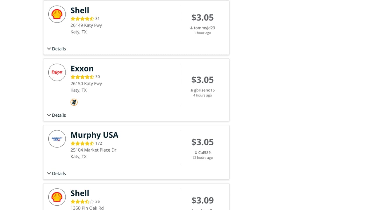 Para saber cuál es el precio de la gasolina solo entra a GasBuddy.com y pon tu código de área. En Katy los precios del galón superan los $3 este viernes.
