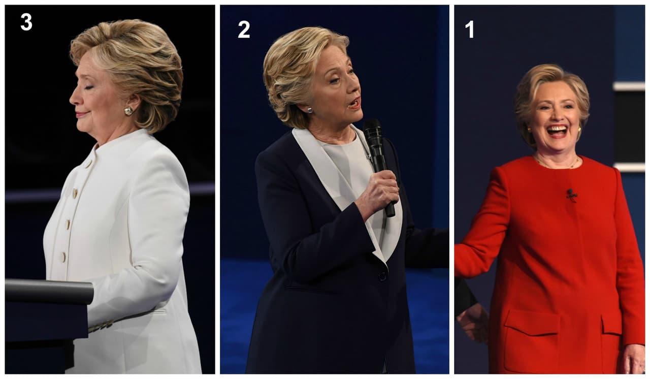 Cumpliendo los presagios de su Instagram, así vistió Hillary Clinton durante los tres debates presidenciales.
