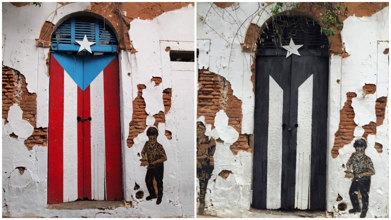 ¿Por qué pintaron de negro y blanco la famosa puerta de la bandera?