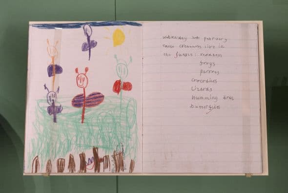 Este es un dibujo que realizó el príncipe William cuando tenía cinco años.