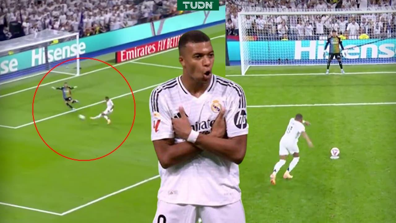 Mbappé se estrena con doblete en el Bernabéu tras insólita falla