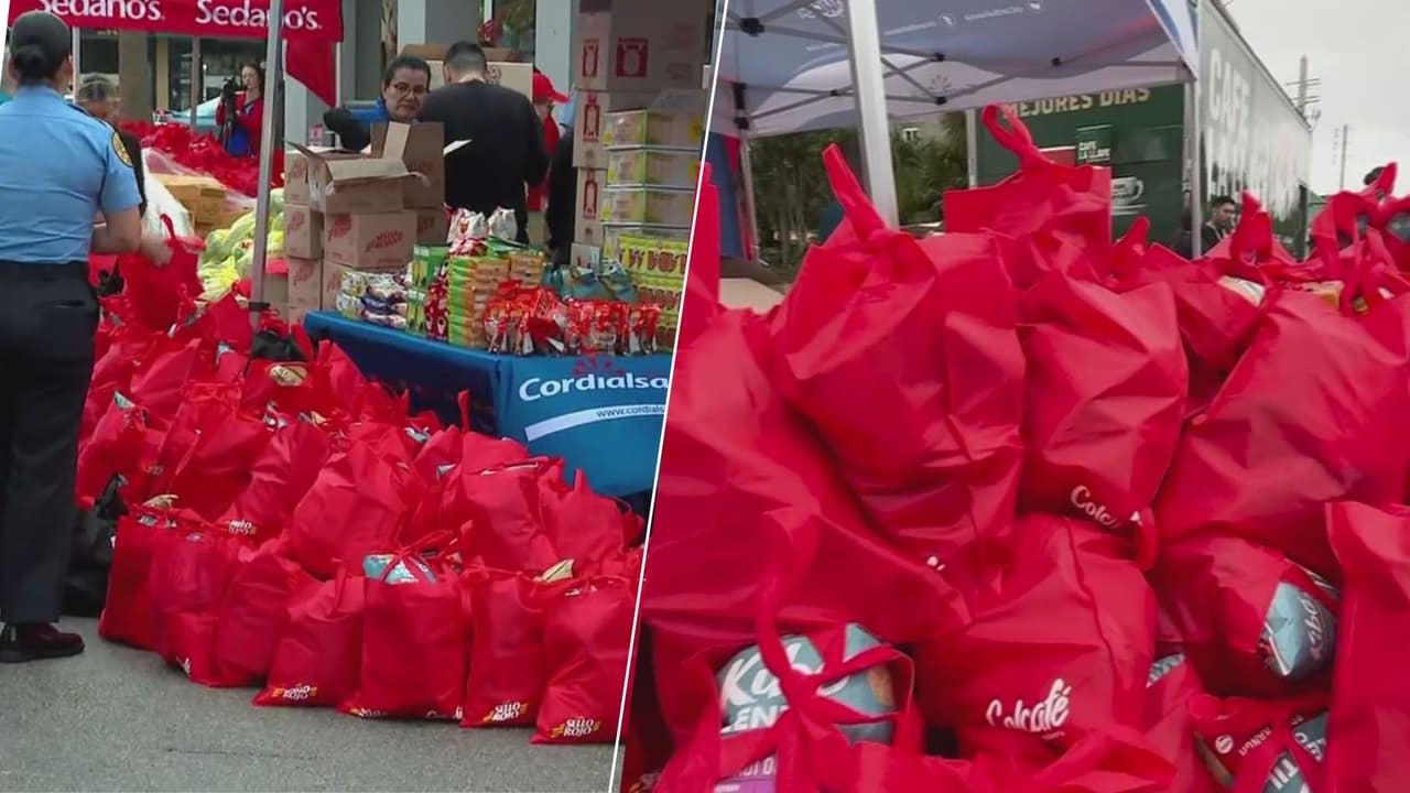 Reparten javas o canastas navideñas a familias necesitadas en Miami-Dade