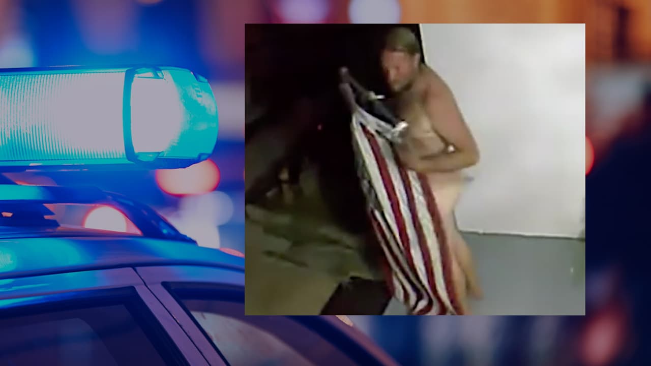 Policías del condado de Volusia buscan a hombre que robó desnudo una bandera de EE.UU. 