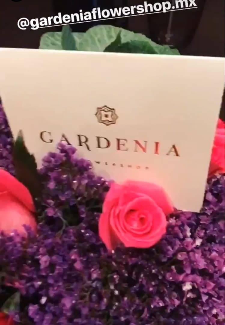 A todas las mujeres les gustán las flores y Alicia Villarreal no es la excepción, este fue el primer arreglo de rosas que recibió en su día.