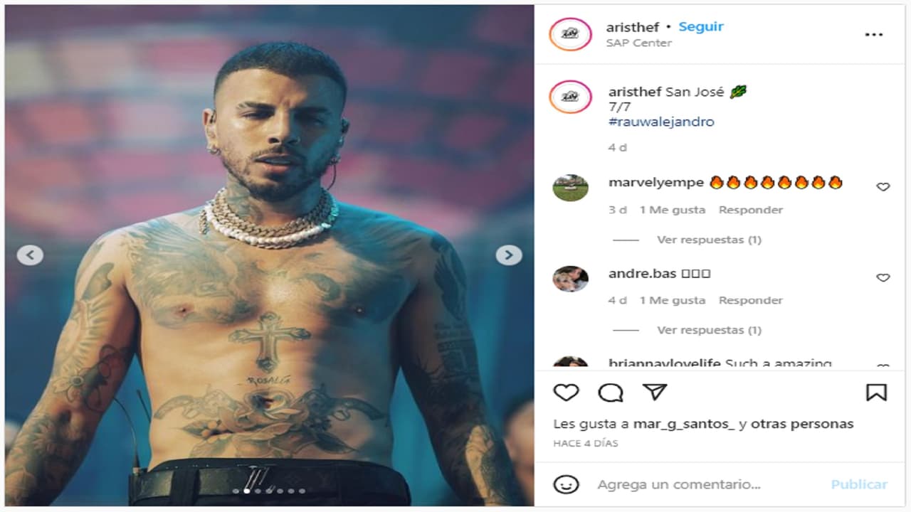 Rauw Alejandro se tatuó el nombre de Rosalía.