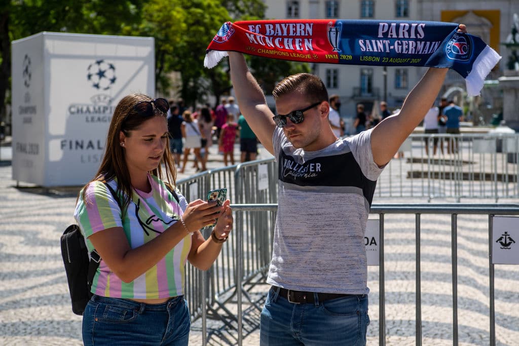 Asi luce el centro de Lisboa previo a la final entre Paris Saint-Germain y el Bayern Munich.