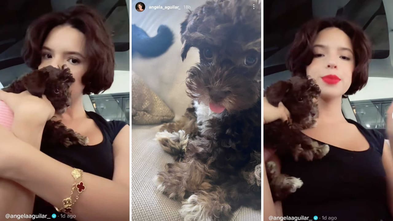 Ángela Aguilar y su nuevo cachorrito