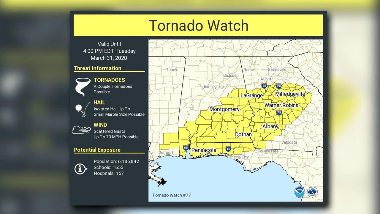 Emiten alerta de tornado y advertencia de tormentas severas para el área metropolitana de Atlanta