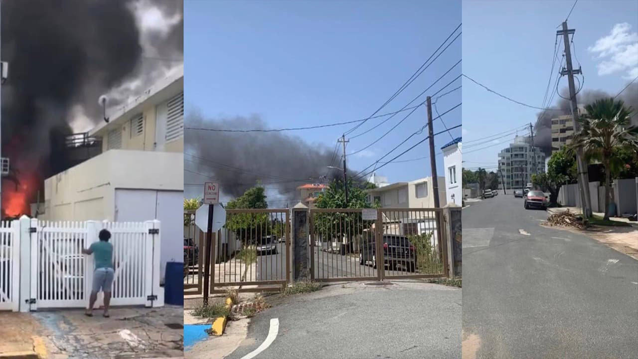 Bomberos intentan extinguir incendio en zona residencial de San Juan