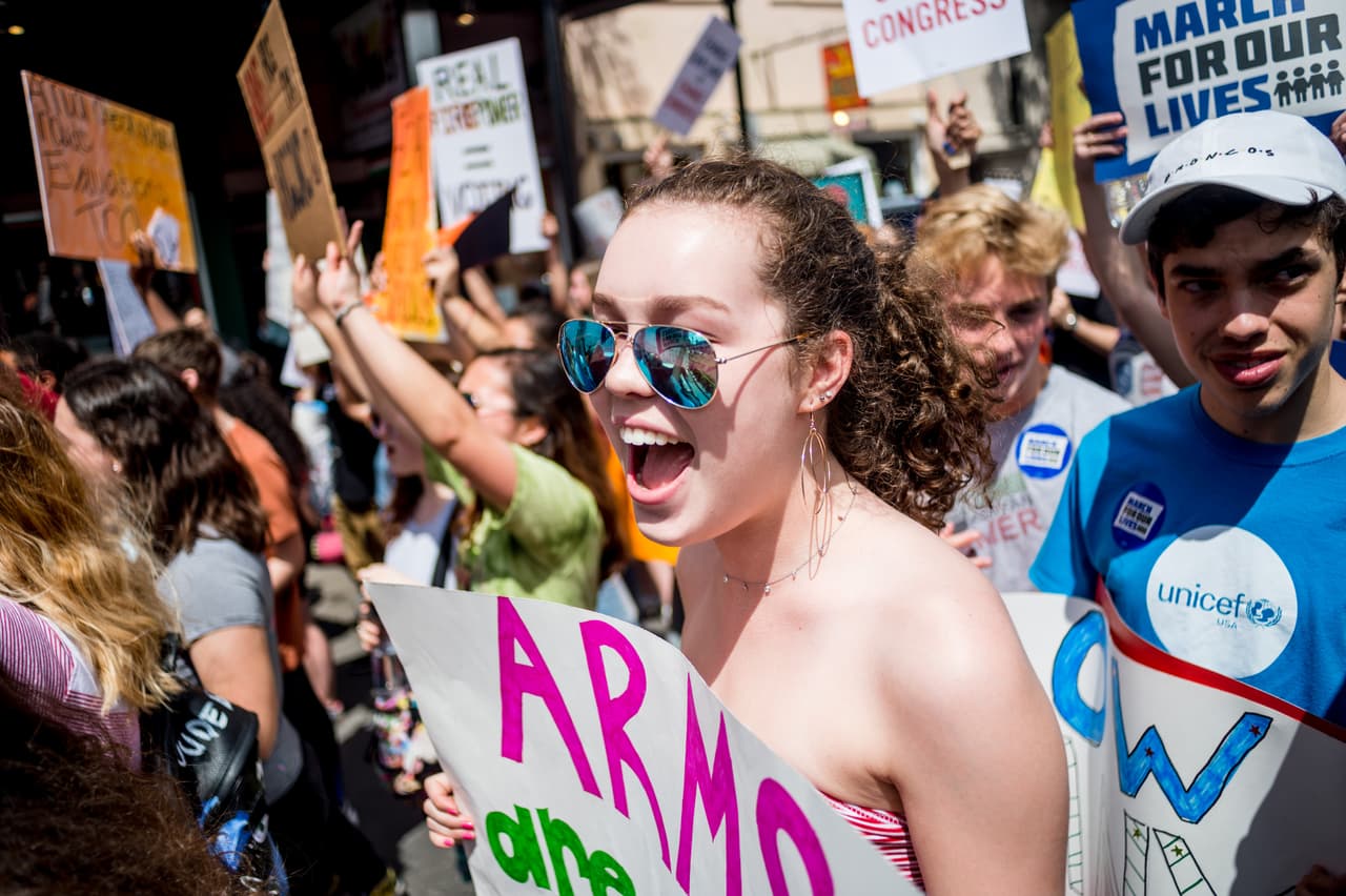 <b>Nueva Orleans, Luisiana.</b> Activistas apoyaron el movimiento estudiantil en las calles.
