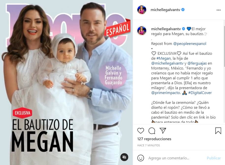 "Fue un momento lleno de emociones y de lágrimas […] 'Hoy es un día especial porque bautizamos a Megan, cumple un año, pero 
<b><a href="https://peopleenespanol.com/mamas-y-bebes/michelle-galvan-bautiza-su-hija-megan-en-monterrey-mexico/" target="_blank">estamos bautizando a nuestro milagro</a></b>'", dijo la periodista a sus invitados, contó en entrevista con People en Español.
<br>