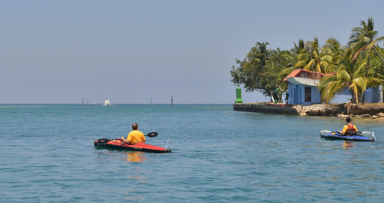 Peter Crowley saliendo de Cuba en su primer intento por llegar hasta Key West en 2014.