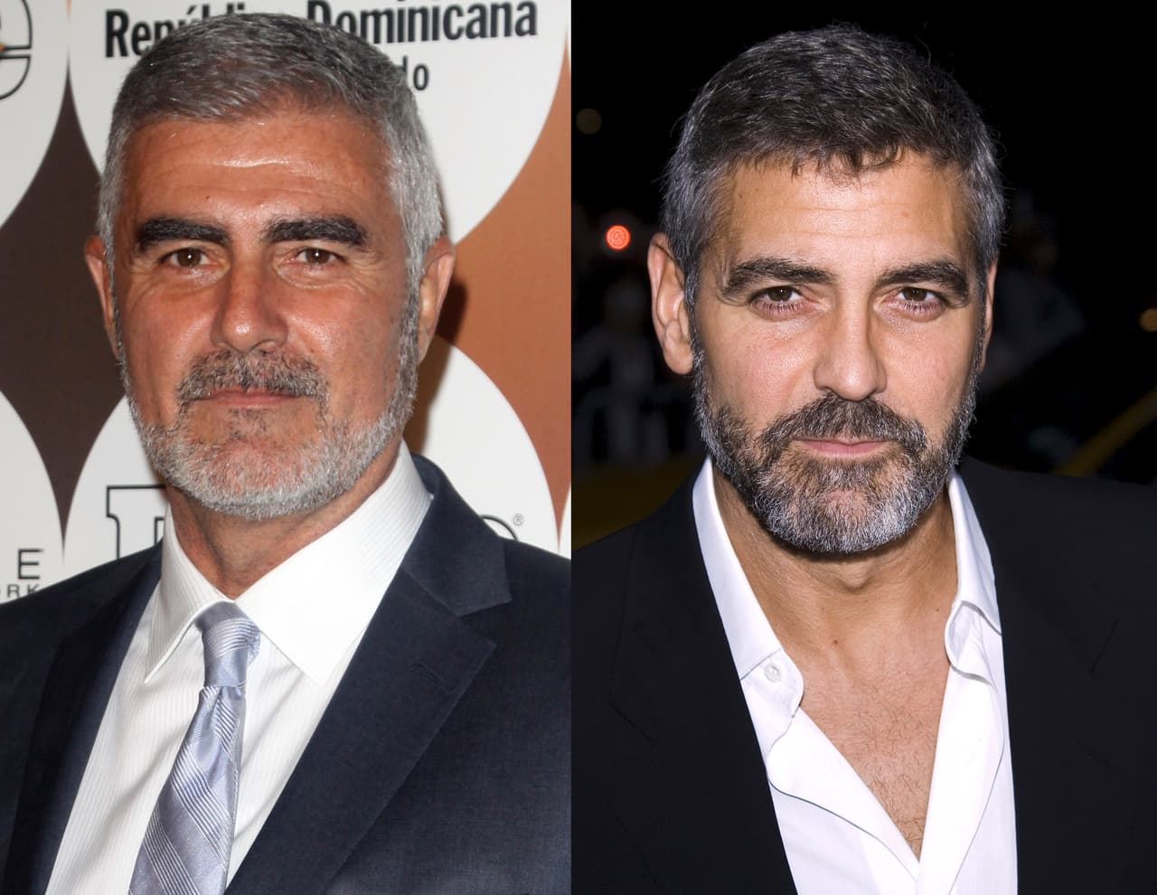 El pelo canoso de Saúl Lizaso y George Clooney siempre ha provocado que el público los vincule. De no ser por el color de piel del argentino de 64 años, cualquiera podría pensar que el estadounidense de 59 es su hermano perdido.
