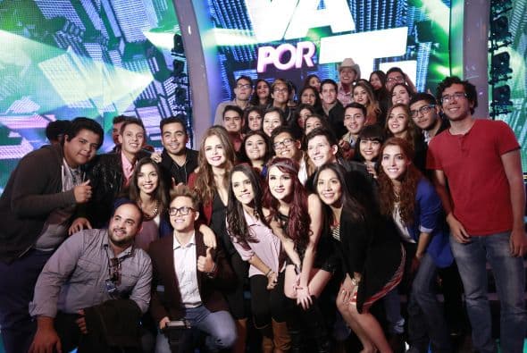 Cuando se sacaron fotos con gran parte del público.