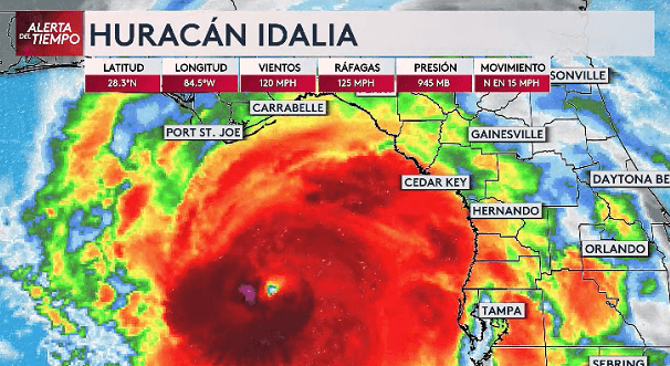  Idalia se convierte en un huracán de categoría 3, tocaría tierra en las próximas horas al noroeste de Florida 