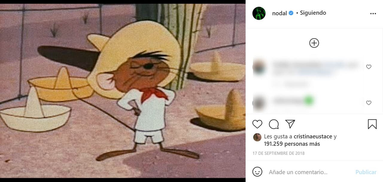 Solo dejó esta imagen de Speedy González, personaje de las caricaturas con el que él
<b><a href="https://www.instagram.com/p/Bn1ujuKnzQb/" target="_blank">ha dicho que se identifica. </a></b>
<br>