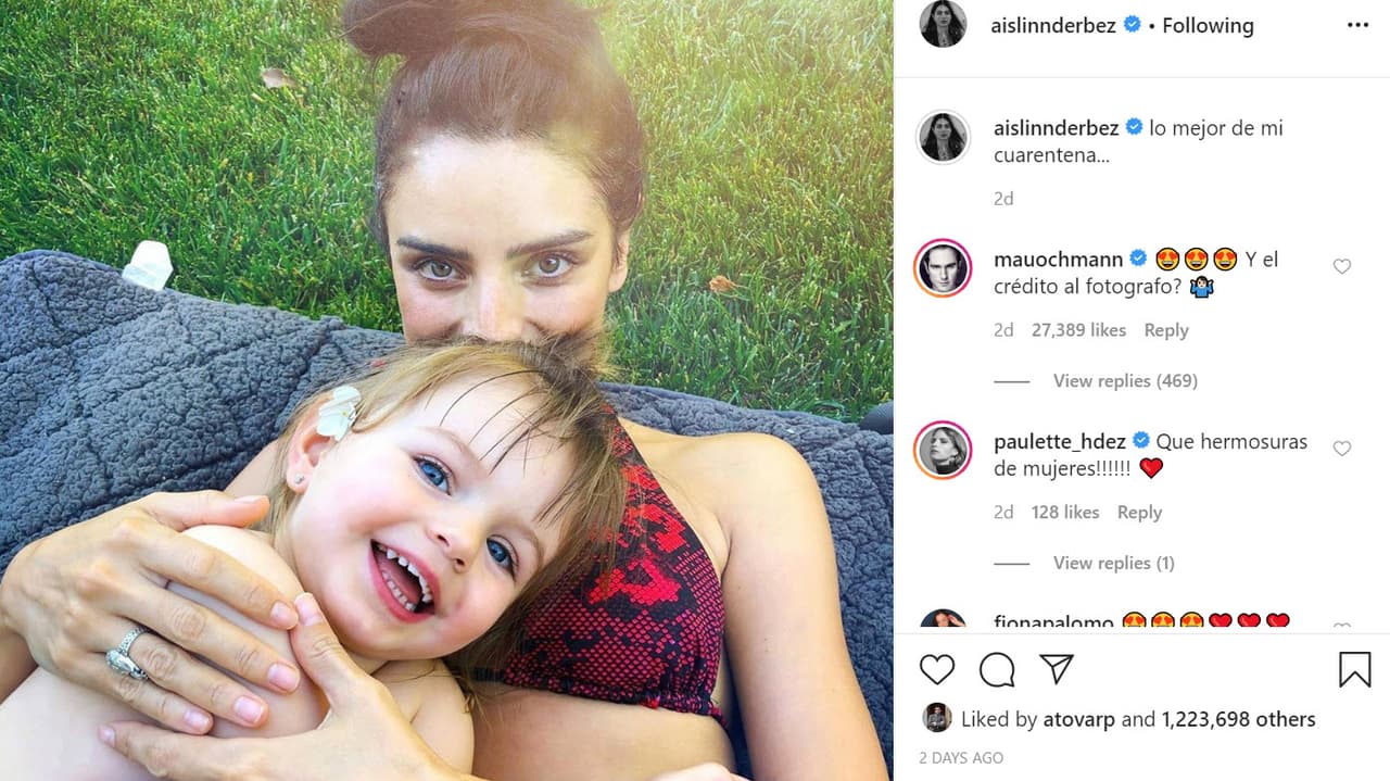 Una de las fotos más recientes la publicó Aislinn el pasado fin de semana. Se trata de
<b><a href="https://www.instagram.com/p/B_bOx-TB21q/" target="_blank"> esta imagen</a></b> con su hija en la que escribió: "Lo mejor de mi cuarentena...".
<br>