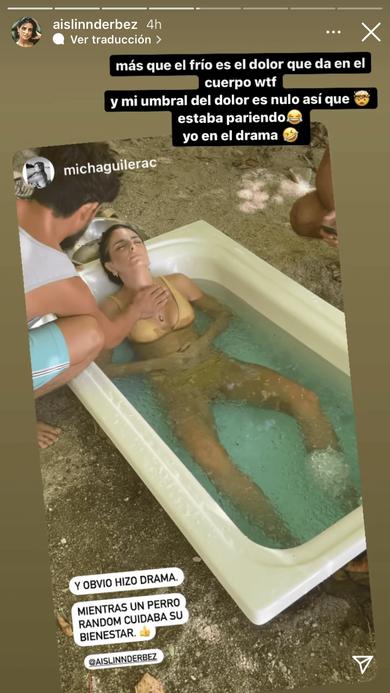 La sensación que ella vivió sumergida en el agua helada fue como "si estuviera pariendo", según contó.
<br>