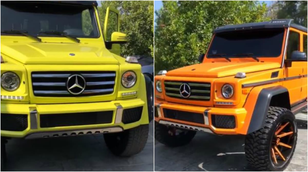 La nueva camioneta de Kim, que de acuerdo a la revista
<a href="https://elle.mx/moda/2018/08/27/regalos-kanye-west-kim-kardashian/" target="_blank">Elle</a> tiene un valor de mas de 220,000 dólares, hace juego con la de su hermana Kylie Jenner, quien tiene el mismo modelo pero en color naranja.