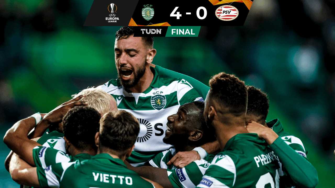 Bruno Fernandes destroza al PSV de Erick Gutiérrez