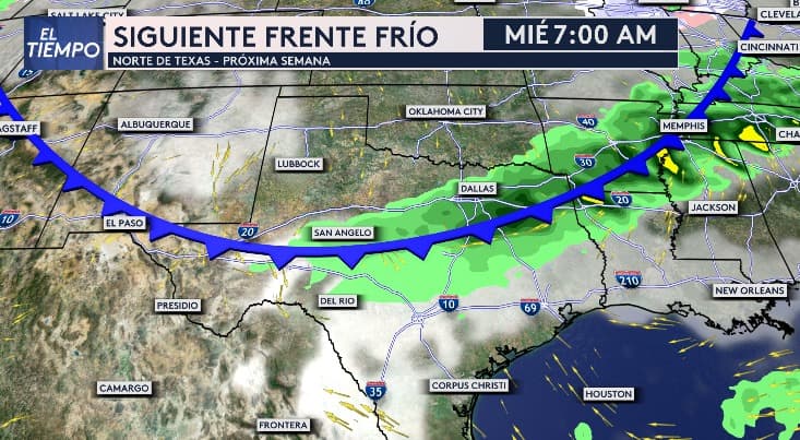 La mañana del miércoles, 
<b>un nuevo frente frío llegará a nuestra región</b>. A primera hora, sentiremos sus efectos.