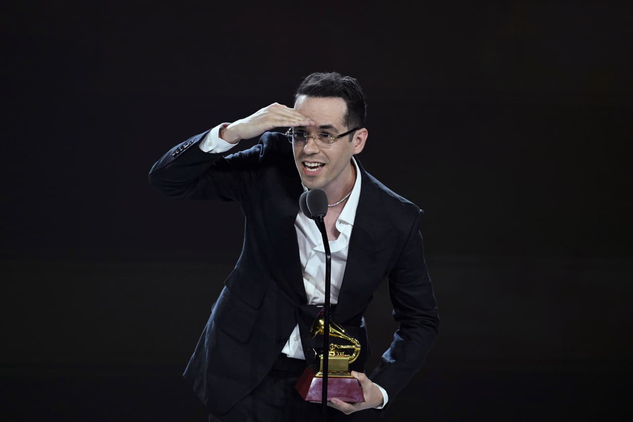 SEVILLE, SPAIN - NOVEMBER 16: Edgar Barrera accepts the award for Producer of the Year during the Premiere Ceremony for The 24th Annual Latin Grammy Awards on November 16, 2023 in Seville, Spain. (Photo by Carlos Alvarez/Getty Images for Latin Recording Academy)