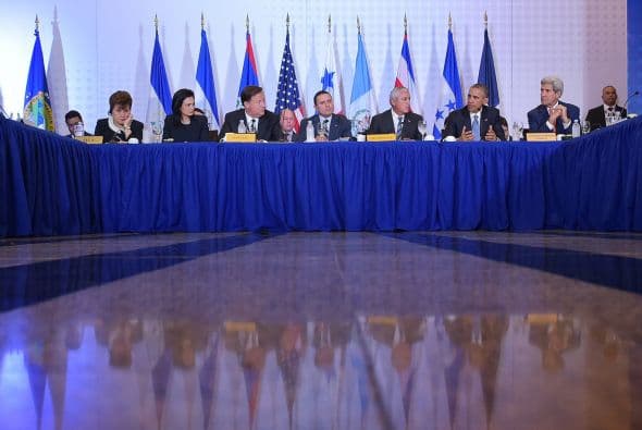 El encuentro de los miembros del Sistema de Integración Centroamericana (SICA) con Barack Obama.