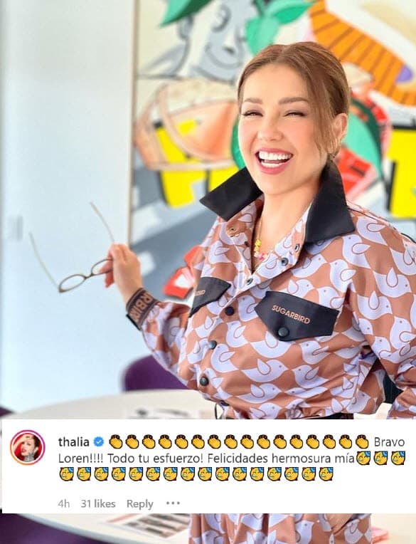 Grandes celebridades se sumaron a la felicidad de los Estefan, como 
<b>Thalía</b>, quien es amiga cercana de la familia.
<br>