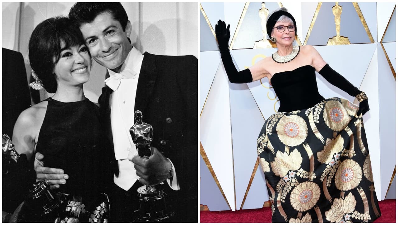 Rita Moreno luce en los Oscar el mismo vestido que usó al ganar su estatuilla hace 55 años 