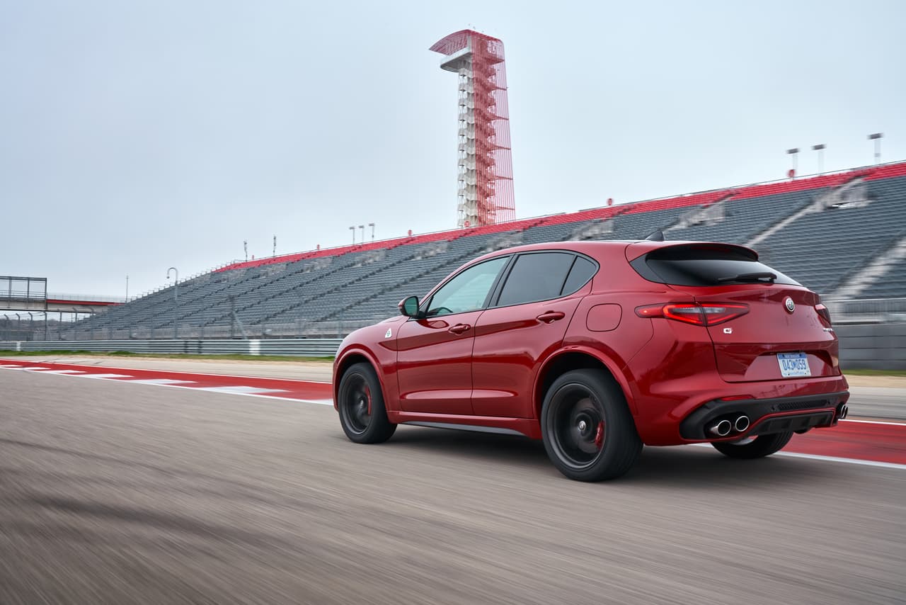 2018 Alfa Romeo Stelvio Quadrifoglio in Rosso Competizione at Circuit of the Americas in Austin, Texas