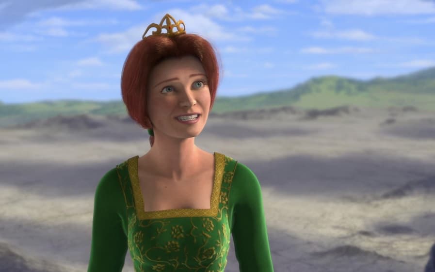 <b>Fiona (versión humana)</b>
<br>La princesa de Muy Muy Lejano tenía la maldición de convertirse en ogra cada vez que el sol se ocultaba; por ello en la primera los espectadores conocieron su forma humana.