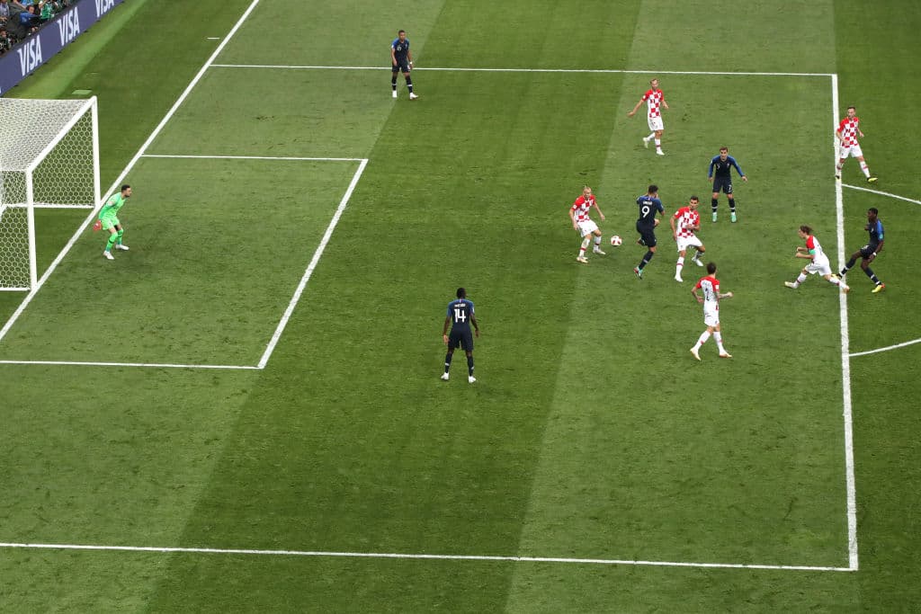 Al minuto 28, Ivan Perisic lanzó un remate cruzado para la igualdad temporal de Croacia contra Francia.