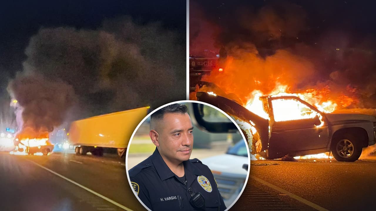 "No tuve miedo, actué y pude sacar a la señora”: oficial Henry Vargas rescata a una mujer de un auto en llamas 