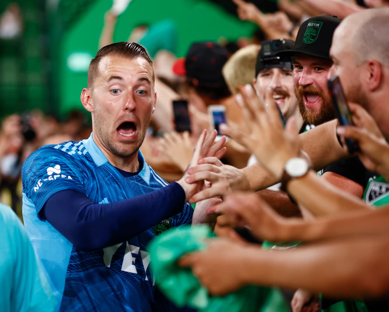 El arquero Brad Stuver no pudo contener la emoción.
<br>